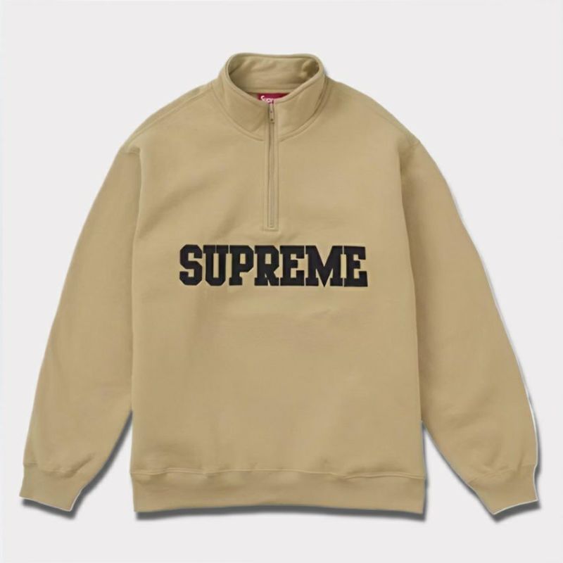 Supreme シュプリーム 2024AW Collegiate Half Zip Pullover カレッジエイトハーフジッププルオーバー ダークタン