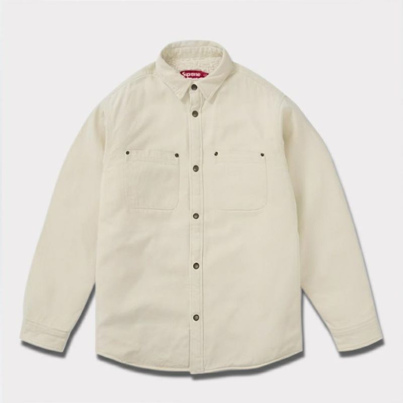  Supreme シュプリーム 2024AW Faux Shearling Lined Work Shirt フォークスシアリングラインドワークシャツ ナチュラル