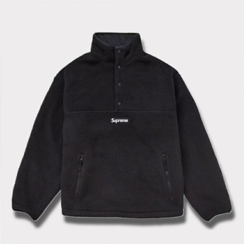 Supreme シュプリーム 2024AW Polartec Shearling Reversible Pullover ポラーテックシアリングリバーシブルプルオーバー ブラック 黒