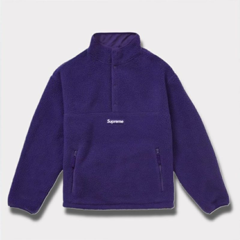 Supreme シュプリーム 2024AW Polartec Shearling Reversible Pullover ポラーテックシアリングリバーシブルプルオーバー パープル