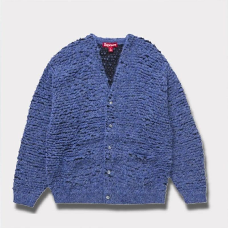 Supreme シュプリーム 2024AW Textured Knotted Cardigan テクスチャードノッティドカーディガン ブルー　青