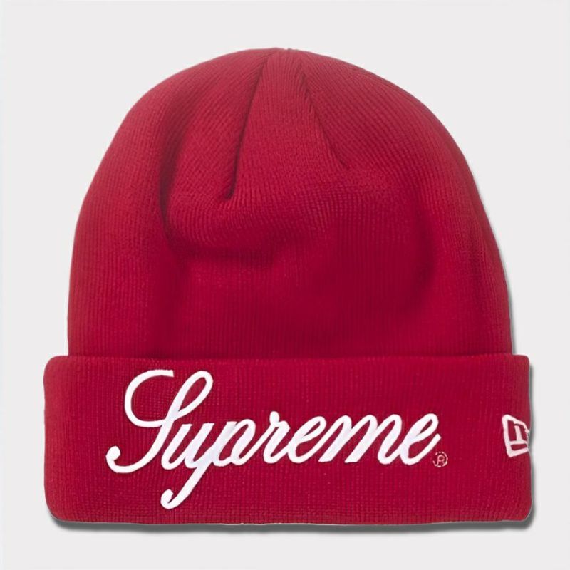 Supreme シュプリーム 2024AW New Era Script Beanie ニューエラスクリプトビーニー ニット帽 レッド 赤