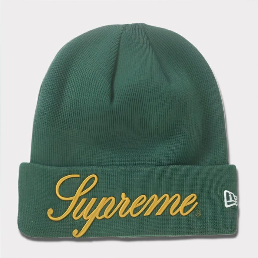 Supreme シュプリーム 2024AW New Era Script Beanie ニューエラスクリプトビーニー ニット帽 グリーン 緑