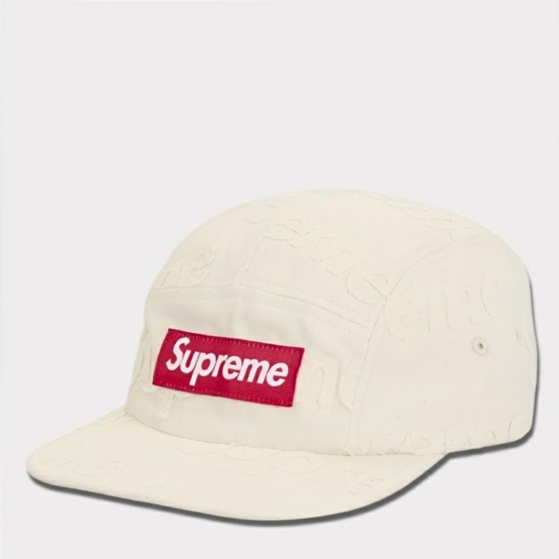  Supreme シュプリーム 2024AW Lasered Deniml Camp Cap レーザーデニムキャンプキャップ ホワイト 白