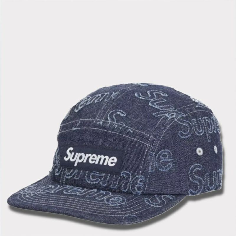 Supreme シュプリーム 2024AW Lasered Denim Camp Cap レーザーデニムキャンプキャップ ネイビー 紺