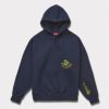 Supreme シュプリーム 2024AW Wild Embroidered Hooded Sweatshirt ワイルドエンブロイダードフードパーカー ネイビー 紺