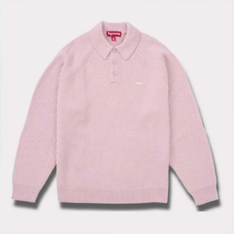 Supreme シュプリーム 2024AW Small Box Polo Sweater スモールボックスポロセーター ピンク