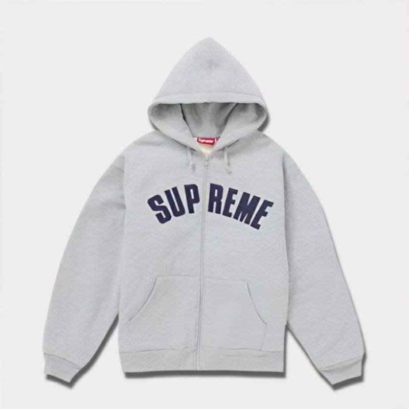 Supreme シュプリーム 2024AW Arc Thermal Lined Zip Up Hooded Sweatshirt アークサーマルラインジップアップフードパーカー ヘザーグレー 灰