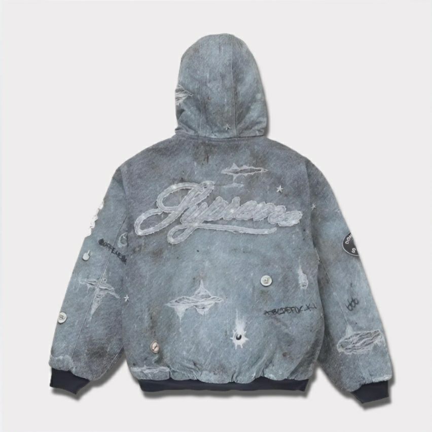 Supreme シュプリーム 2024AW HJR Trompe L'oeil Hooded Work Jacket HJRトロンプルイユフードワークジャケット ブルー　青