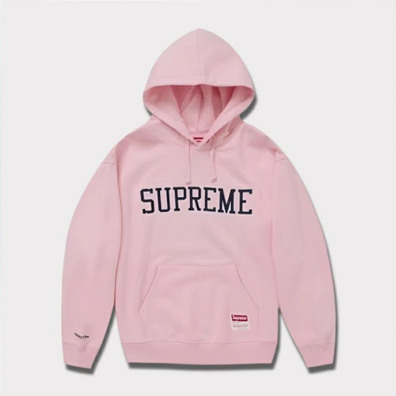 Supreme シュプリーム 2024AW Mitchell & Ness NCAA Hooded Sweatshirt ミッチェルアンドネスNCAAフードパーカー ピンク