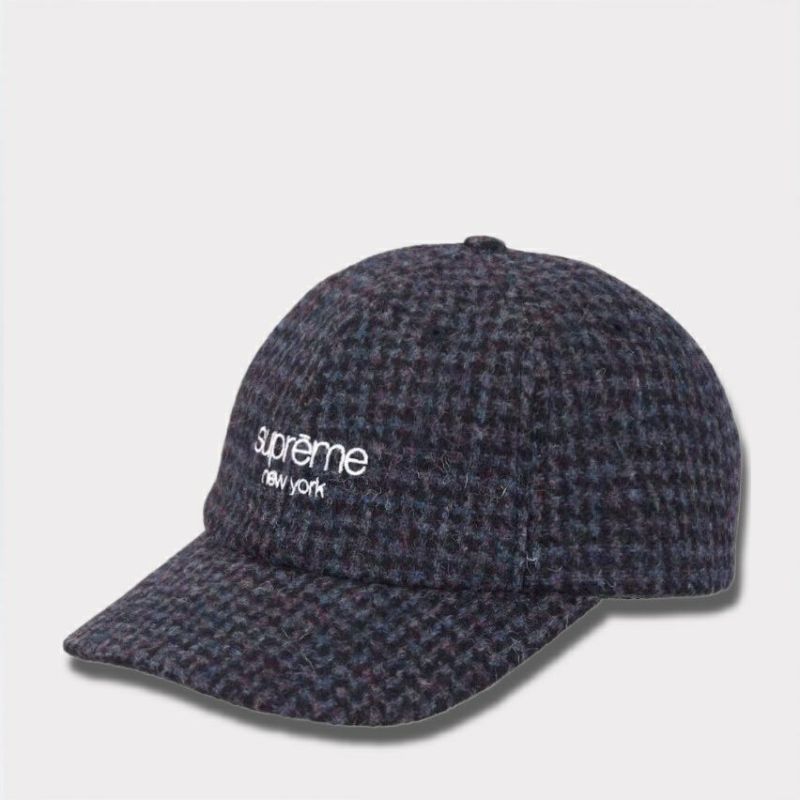 Supreme シュプリーム 2024AW Harris Tweed 6Panel Cap ハリスツイード6パネルキャップ ダークブルー