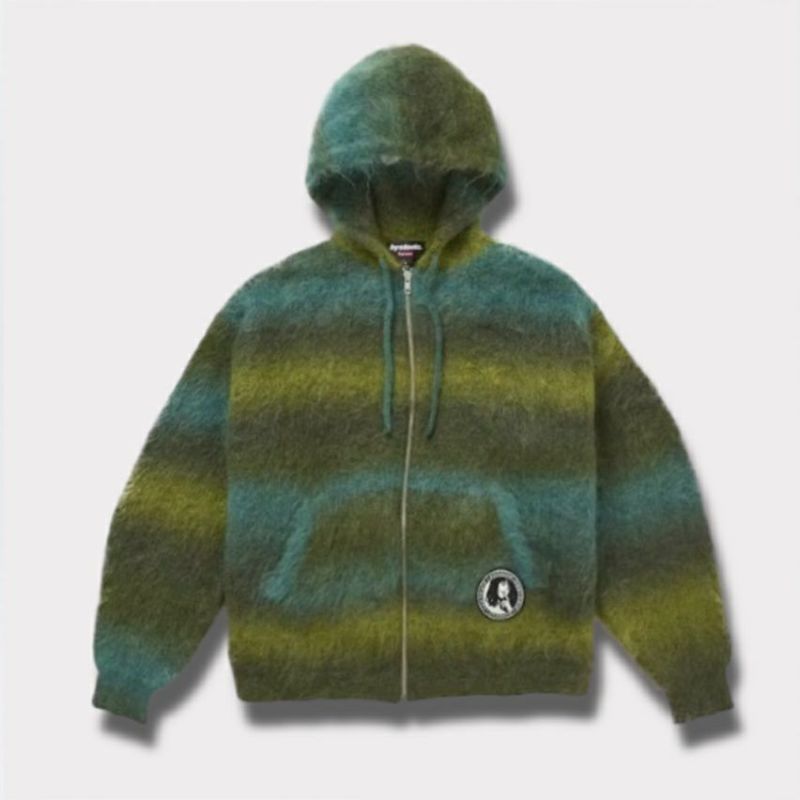 Supreme シュプリーム 2024AW Hysteric Glamour Mohair Zip Up Hooded Sweater ヒステリックグラマーモヘアジップアップフードセーター オリーブ