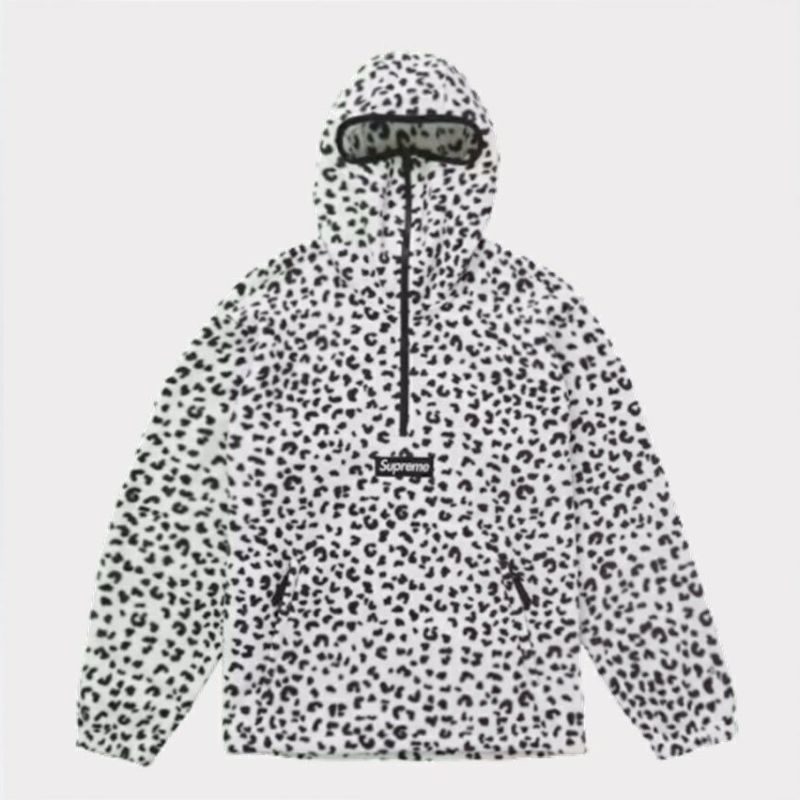 Supreme シュプリーム 2024AW Polartec Facemask Half Zip Hooded Sweatshirt ポラーテックフェイスマスクハーフジップフードパーカー レオパード