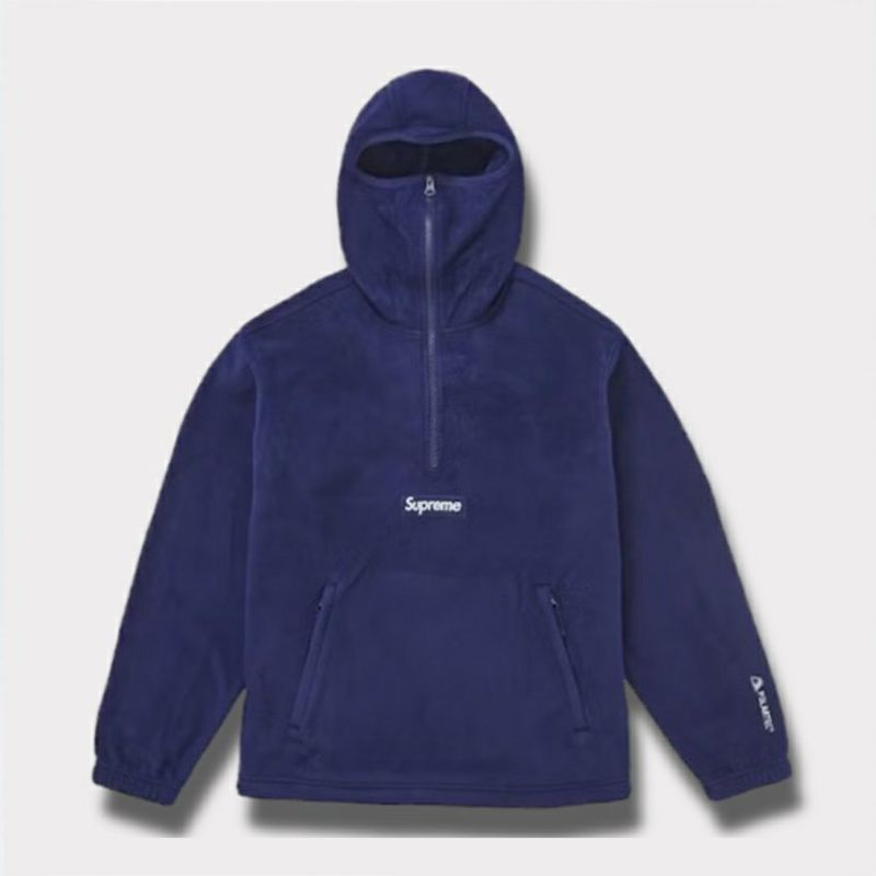 Supreme シュプリーム 2024AW Polartec Facemask Half Zip Hooded Sweatshirt ポラーテックフェイスマスクハーフジップフードパーカー 　ネイビー 紺