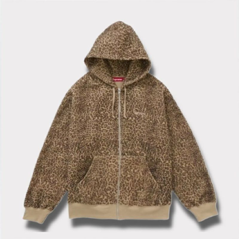 Supreme シュプリーム 2024AWPilled Zip Up Hooded Sweatshirt ピルドジップアップフードパーカー チーター