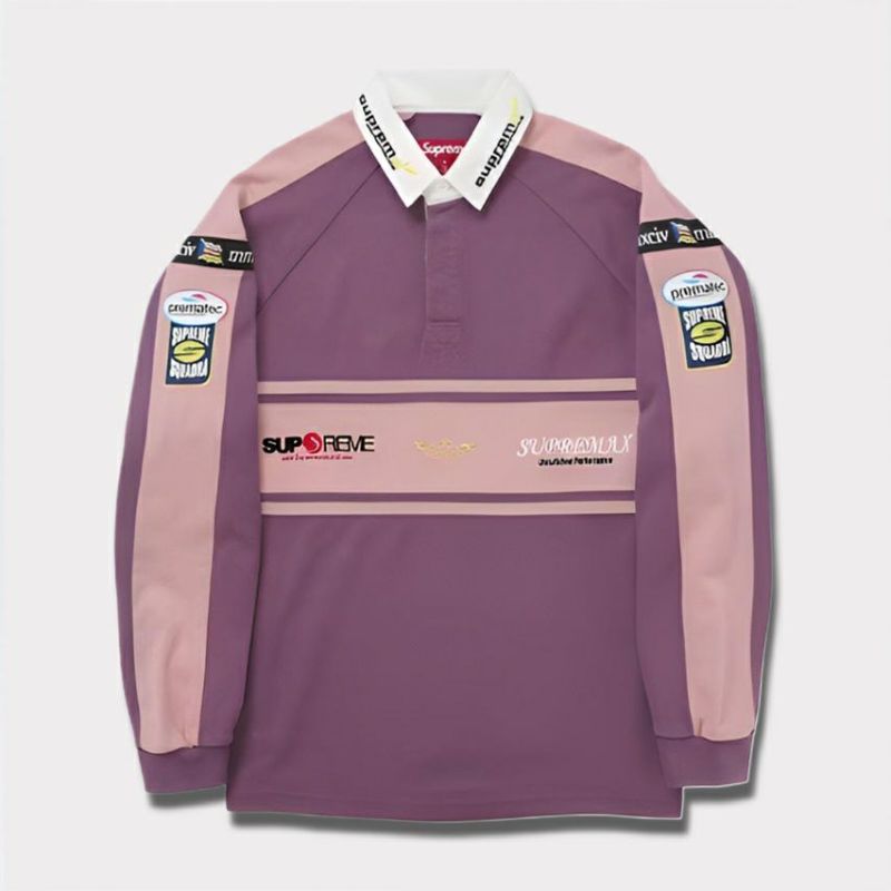 Supreme シュプリーム 2024AW Chest Stripe Rugby チェストストライプラグビー パープル