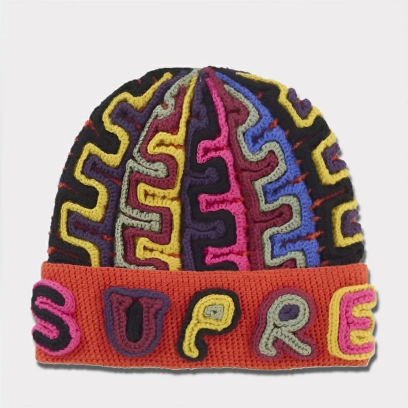 Supreme シュプリーム 2024AW Yarn Applique Beanie ヤーンアップリケビーニー オレンジ