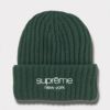 Supreme シュプリーム 2024AW Classic Logo Chunky Ribbed Beanie クラシックロゴチャンキーリブドビーニー ダークグリーン