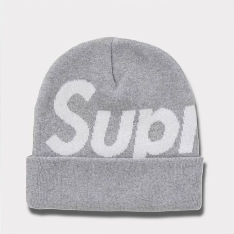 Supreme シュプリーム 2024AW Big Logo Beanie ビッグロゴビーニー グレー　灰