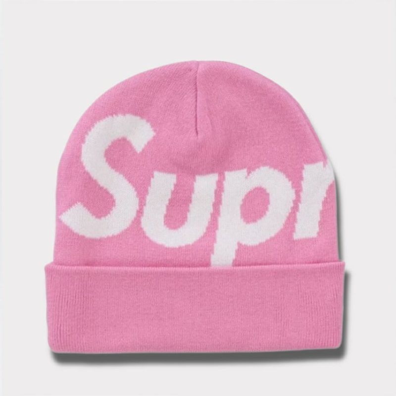 Supreme シュプリーム 2024AW Big Logo Beanie ビッグロゴビーニー ピンク