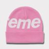 Supreme シュプリーム 2024AW Big Logo Beanie ビッグロゴビーニー ピンク1