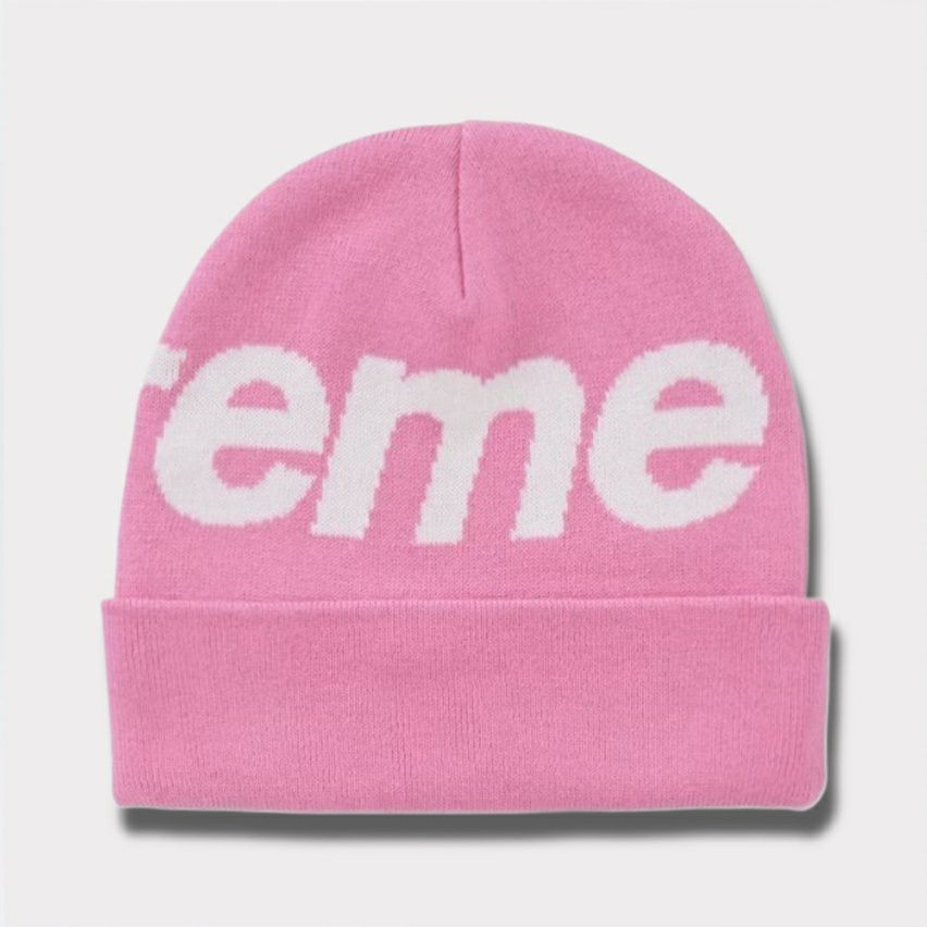 Supreme シュプリーム 2024AW Big Logo Beanie ビッグロゴビーニー ピンク1