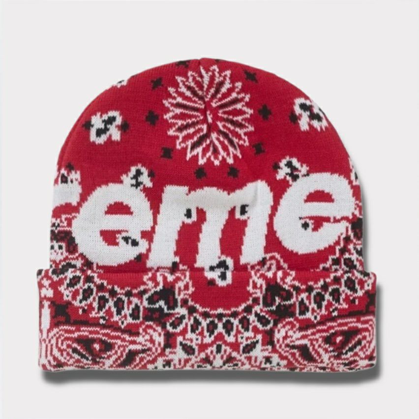 Supreme シュプリーム 2024AW Big Logo Beanie ビッグロゴビーニー レッドバンダナ1