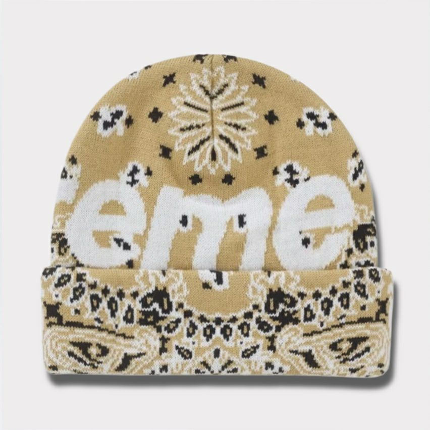 Supreme シュプリーム 2024AW Big Logo Beanie ビッグロゴビーニー　カーキバンダナ1