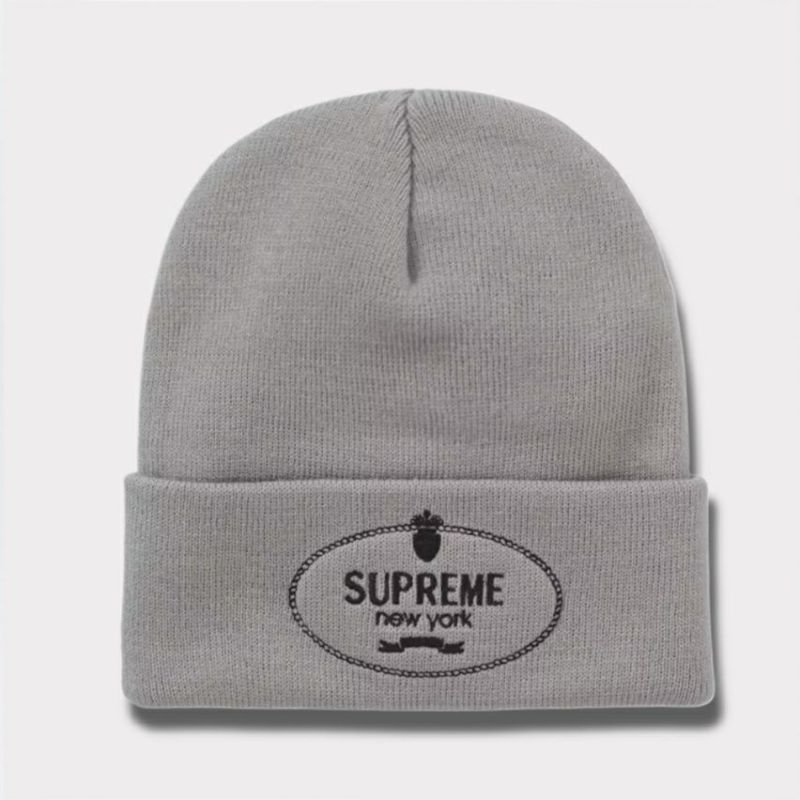 Supreme シュプリーム 2024AW Crest Beanie クレストビーニー グレー 灰