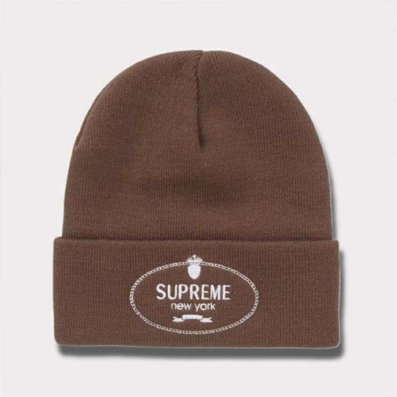 Supreme シュプリーム 2024AW Crest Beanie クレストビーニー ブラウン 茶