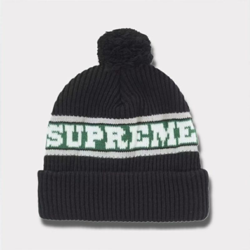 Supreme シュプリーム 2024AW Big Stripe Beanie ビッグストライプビーニー ブラック 黒