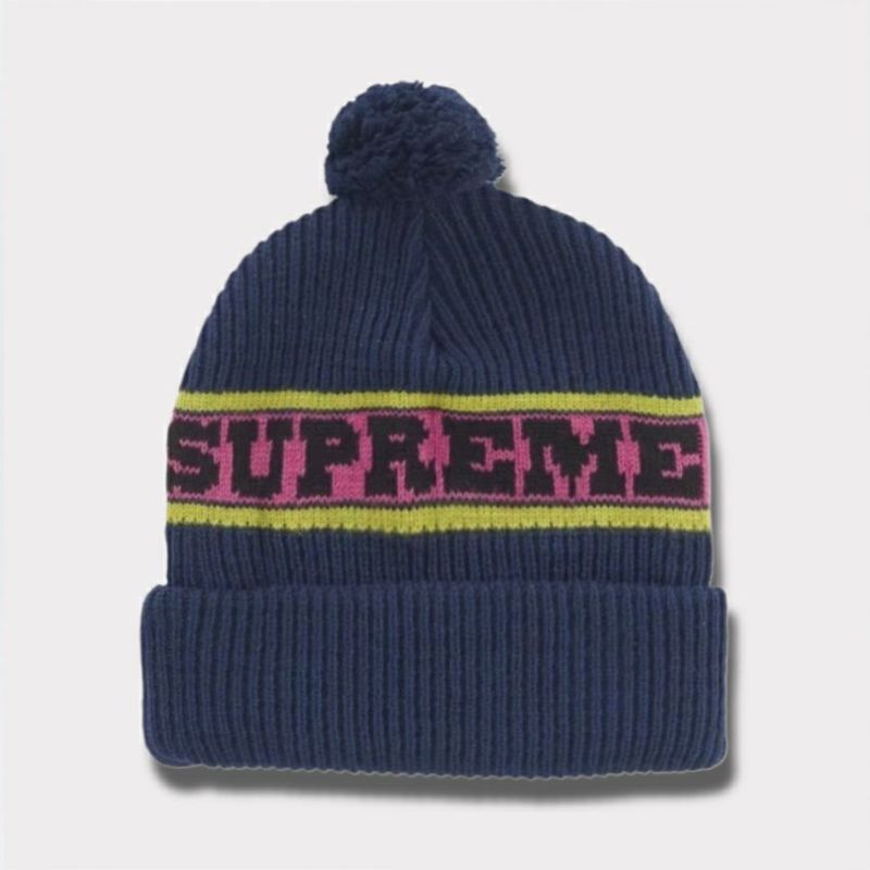 Supreme シュプリーム 2024AW Big Stripe Beanie ビッグストライプビーニー ネイビー 紺