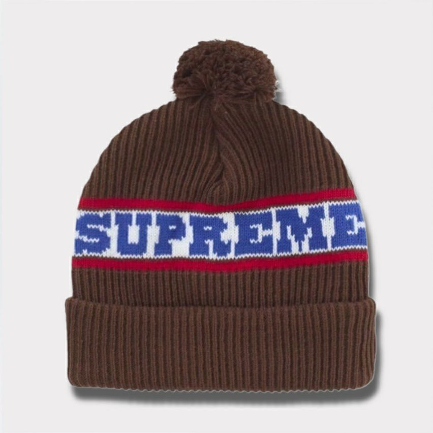 Supreme シュプリーム 2024AW Big Stripe Beanie ビッグストライプビーニー ブラウン　茶