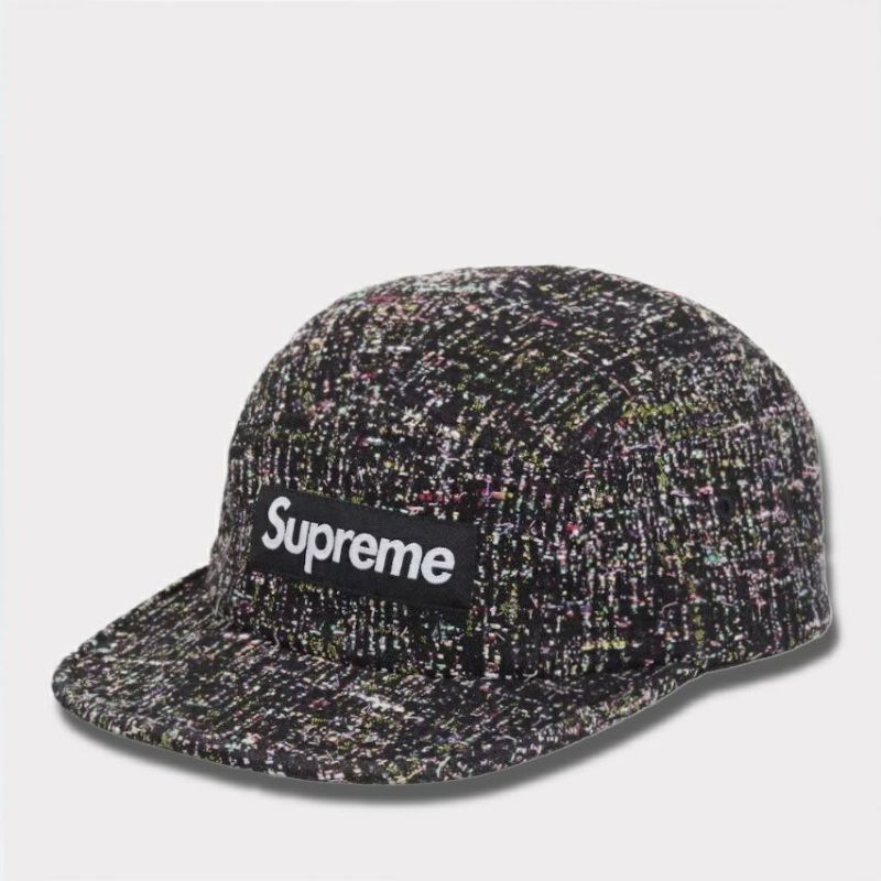 Supreme シュプリーム 2024AW Denim Boucle Camp Cap デニムブークレキャップ ブラック 黒