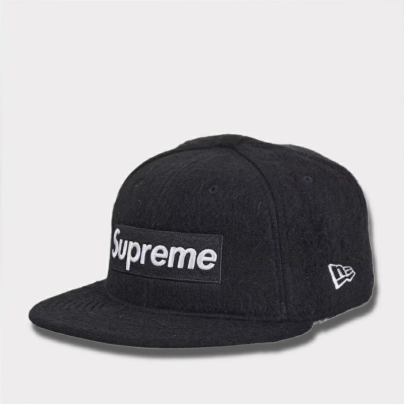 Supreme シュプリーム Brushed Wool Box Logo New Era Cap ブラッシュウールボックスロゴニューエラキャップ ブラック 黒
