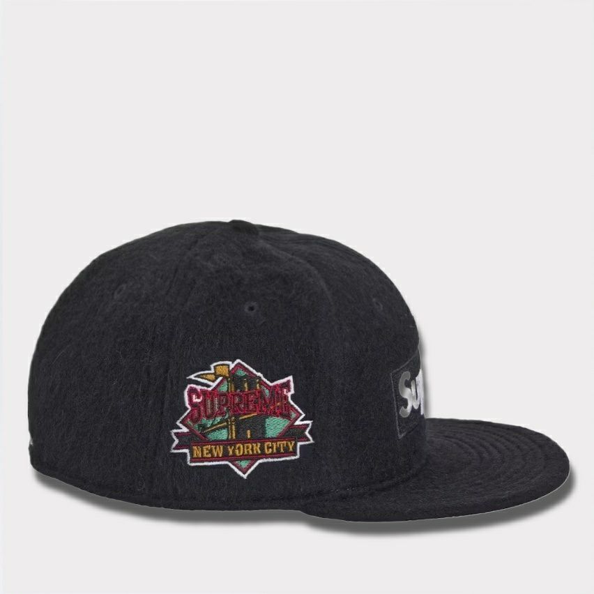Supreme シュプリーム Brushed Wool Box Logo New Era Cap ブラッシュウールボックスロゴニューエラキャップ ブラック 黒1