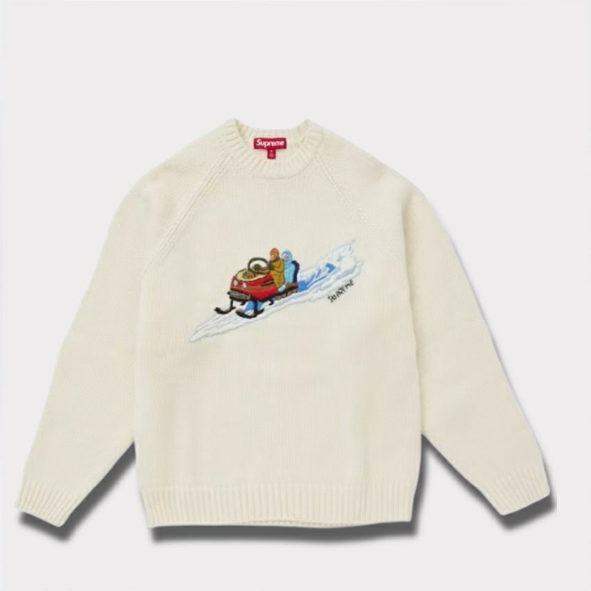 Supreme シュプリーム 2024AW Snowmobile Sweater スノーモバイルセーター ホワイト 白