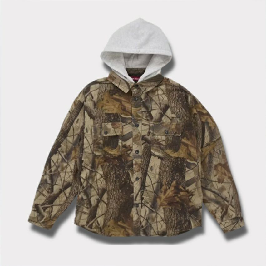Supreme シュプリーム 2025SS Quilted Lined Hooded Flannel Shirt キルトラインフードフランネルシャツ リアルツリーカモ