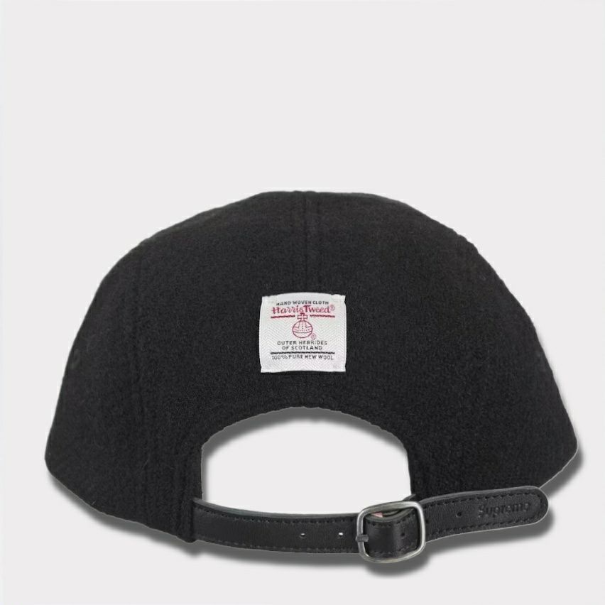 Supreme シュプリーム 2025SS Harris Tweed Camp Cap ハリスツイードキャンプキャップ ブラック　黒1