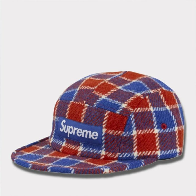 Supreme シュプリーム 2025SS Harris Tweed Camp Cap ハリスツイードキャンプキャップ レッドプレイド