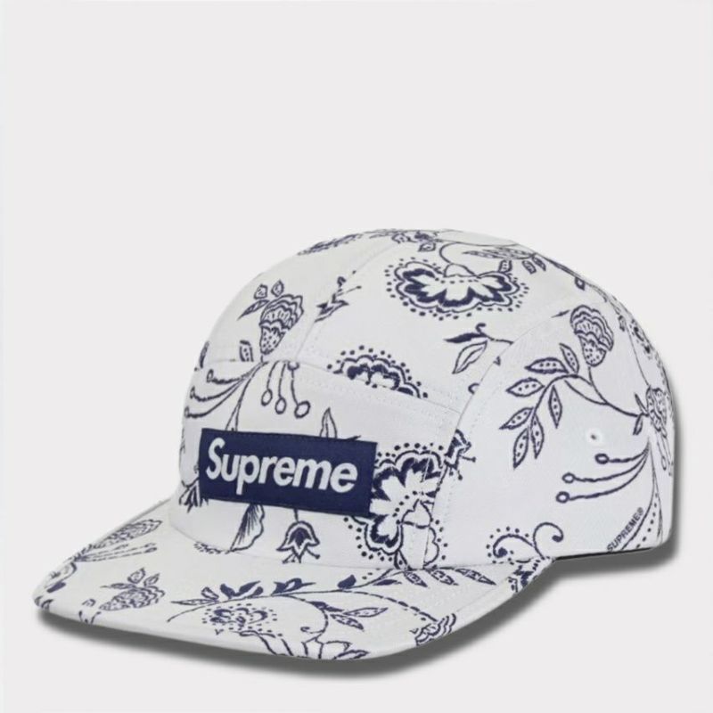  Supreme シュプリーム 2025SS Floral Jacquard Camp Cap フローラルジャガードキャンプキャップ ホワイト