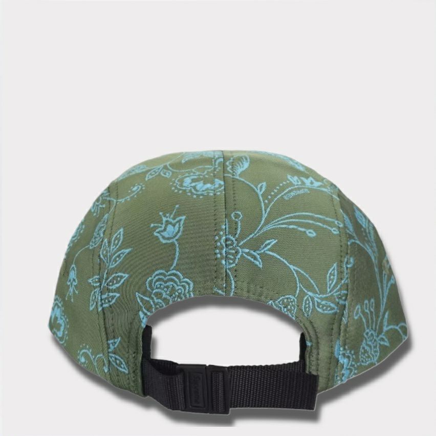 Supreme シュプリーム 2025SS Floral Jacquard Camp Cap フローラルジャガードキャンプキャップ グリーン1