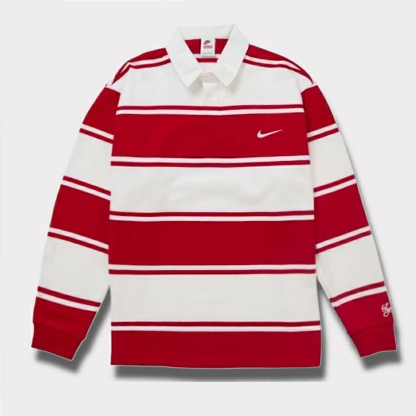 Supreme シュプリーム 2025SS Nike Stripe Rugby ナイキストライプラグビー レッド　赤1