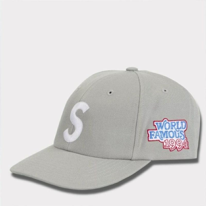 Supreme シュプリーム 2025SS World Famous S Logo 6Panel Cap ワールドフェイマスSロゴ6パネルキャップ グレー　灰