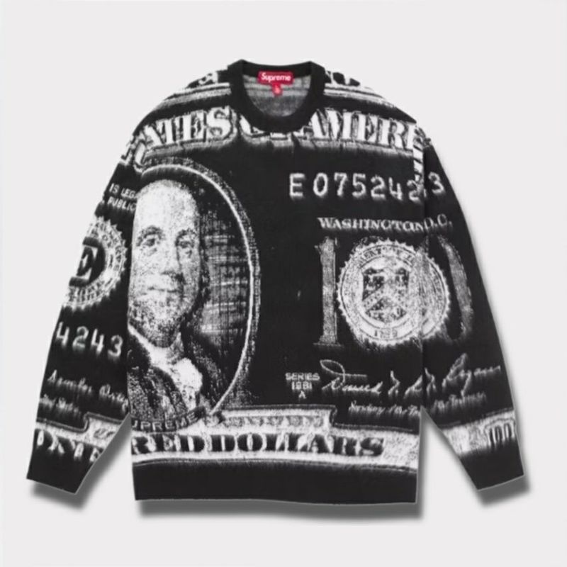 Supreme シュプリーム 2025SS Money Sweater マニーセーター ブラック　黒