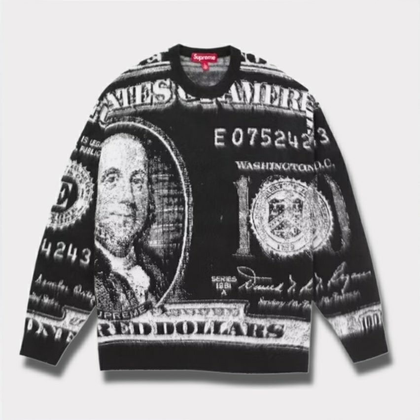Supreme シュプリーム 2025SS Money Sweater マニーセーター ブラック　黒