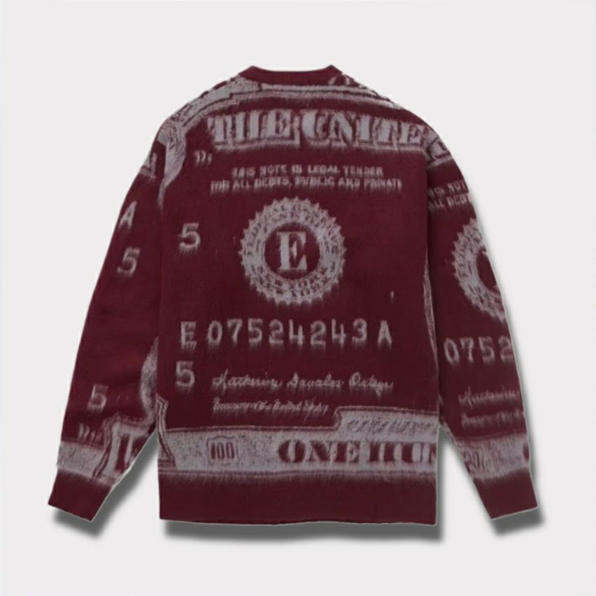 Supreme シュプリーム 2025SS Money Sweater マニーセーター バーガンディ1