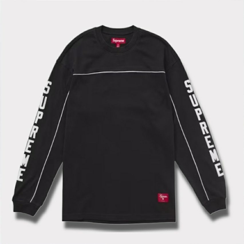Supreme シュプリーム 2025SS Paneled piping L/S Top パネルパイピングロングスリーブトップ Tシャツ ブラック　黒