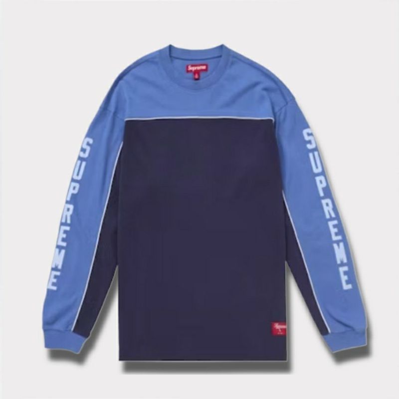 Supreme シュプリーム 2025SS Paneled piping L/S Top パネルパイピングロングスリーブトップ Tシャツ ネイビー 紺