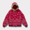 Supreme シュプリーム 2025SS Bandana Jacquard Denim Hooded Work Jacket バンダナジャガードデニムフードワークジャケット　レッド